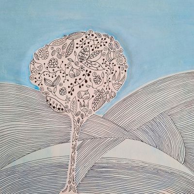 Ligne-art-Sylvie Gambetti-Arbre fleurs vallon bleu 