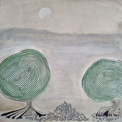 Ligne-art-Sylvie Gambetti-MonHorizon - Deux arbres frres