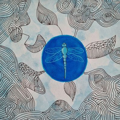 Ligne-art-Sylvie Gambetti-Libellule 